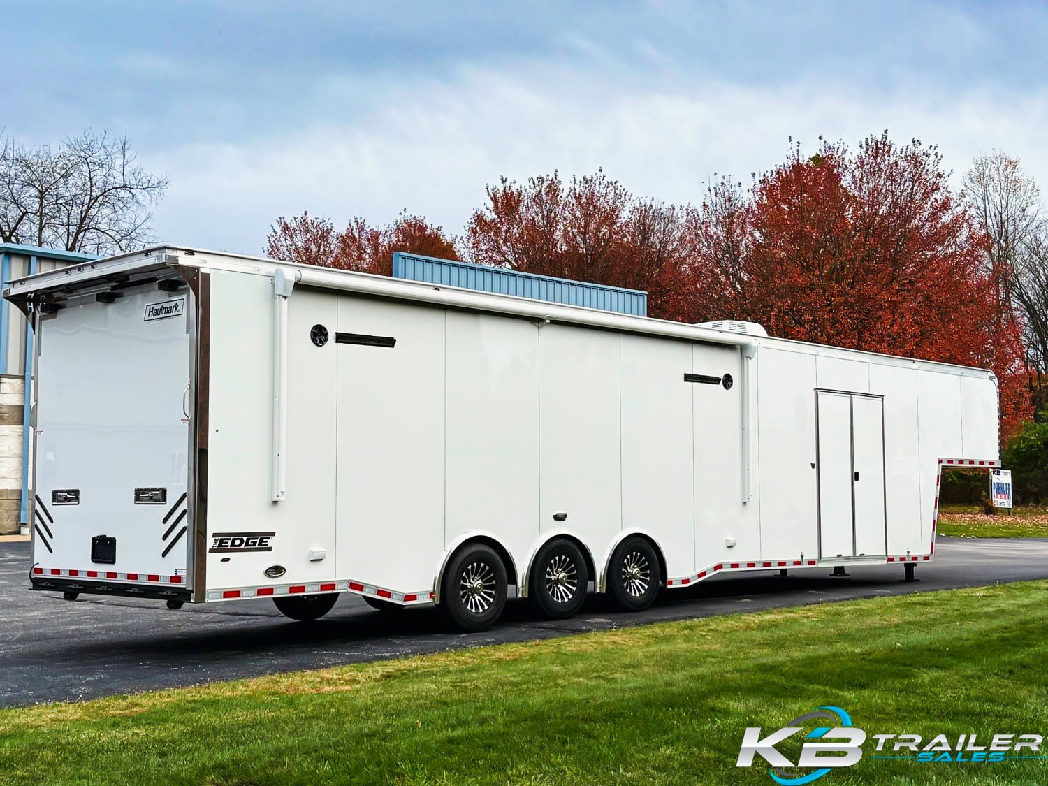 2026-44-haulmark-gooseneck-edge-trailer-w-bathroom-pkg_2742_7-1 2026 Haulmark Edge 44' Race Car Trailer w/ Bathroom Equipped with Weekend Race Ready Options - Image 1